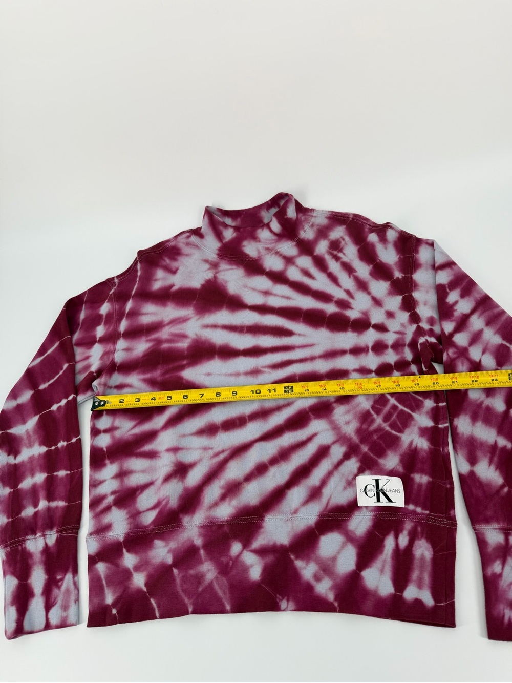 Calvin Klein Jeans Tie Dye Mock Neck Sweatshirt Pink Womens NWT - Picture 13 of 16